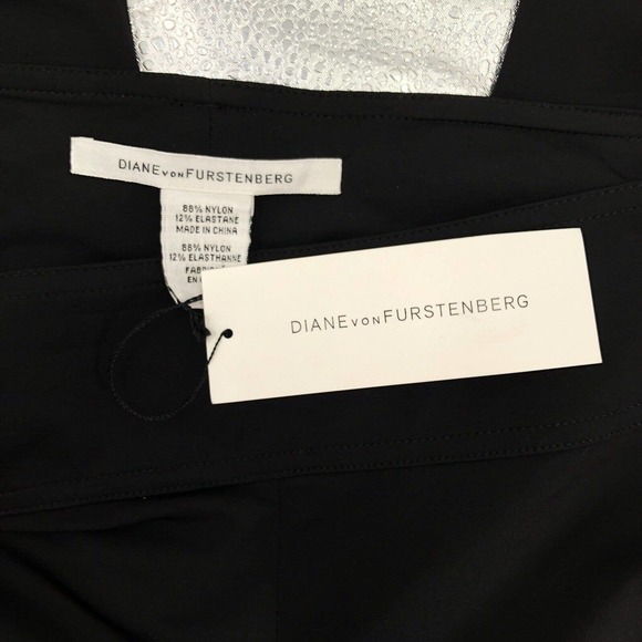 Diane Von Furstenberg NEW Womens Size 8 Sweetie Pie Nylon Capri Pants in Black - Picture 4 of 7